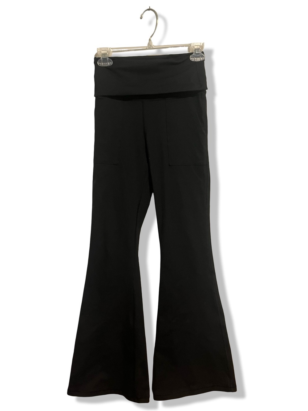 Aerie Black Fold-Over Waist Flare Pants